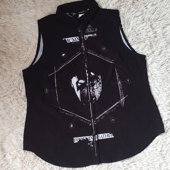 NEW Blackmilk Harry Potter Longline Oversized Gothic Tunic Vest Shirt Top … NWOT - Picture 4 of 10